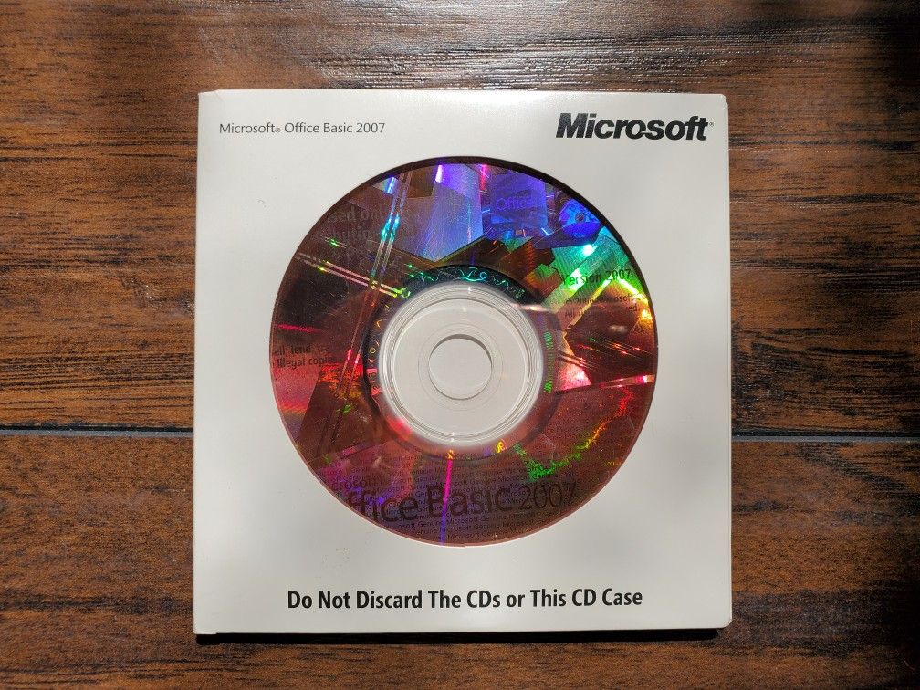 MICROSOFT OFFICE BASIC 2007 GENUINE OEM CD FULL ENGLISH VERSION WITH PRODUCT LICENSE KEY WORD EXCEL OUTLOOK