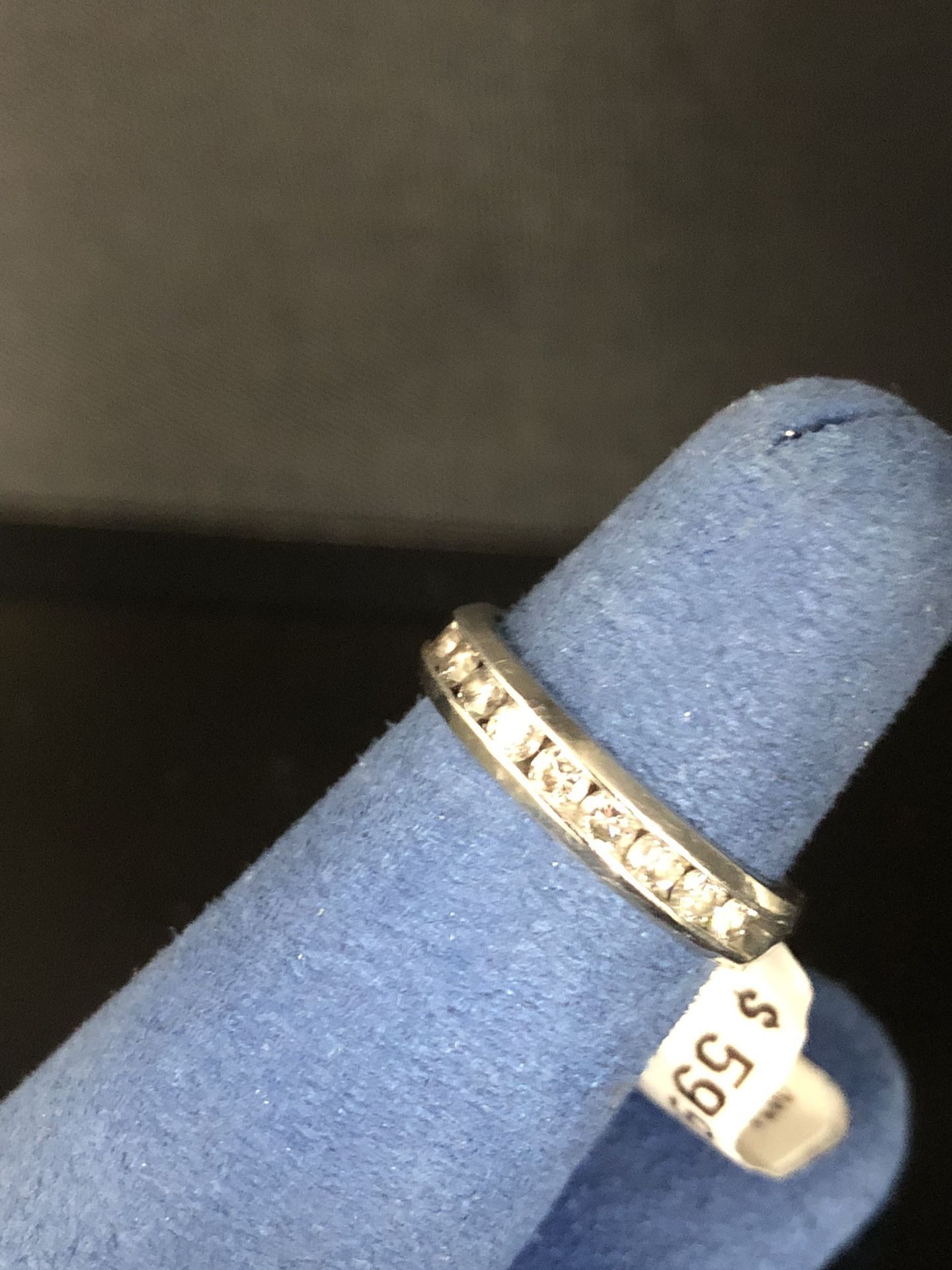 Platinum Diamond Band 4.8 Grams Size 4.5