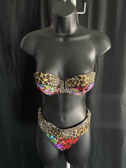 Leopard Print Bandeau Bikini Set
