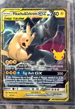 Pokemon card Pikachu and Zekrom