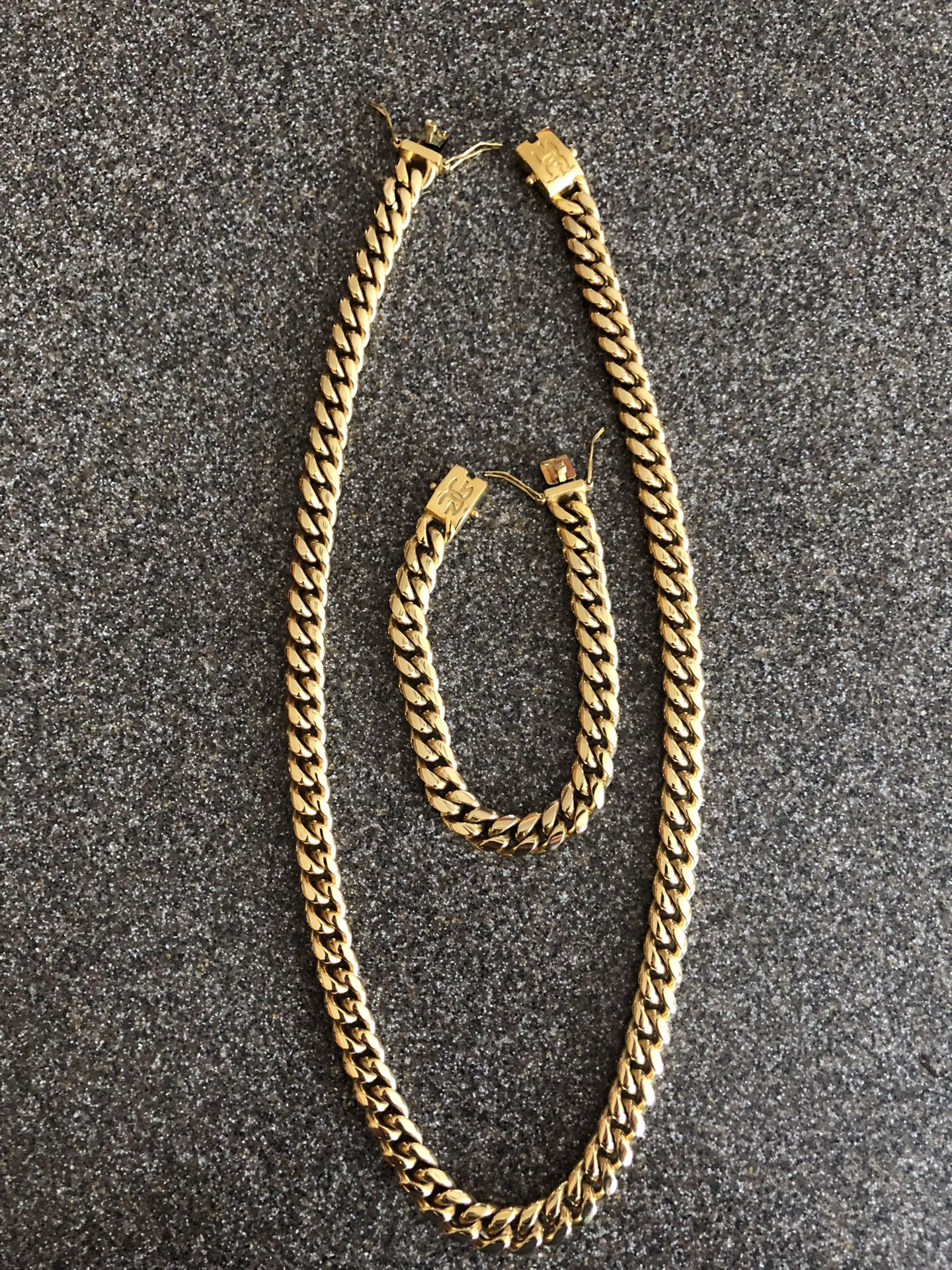 Cuban Necklace / Bracelet Set