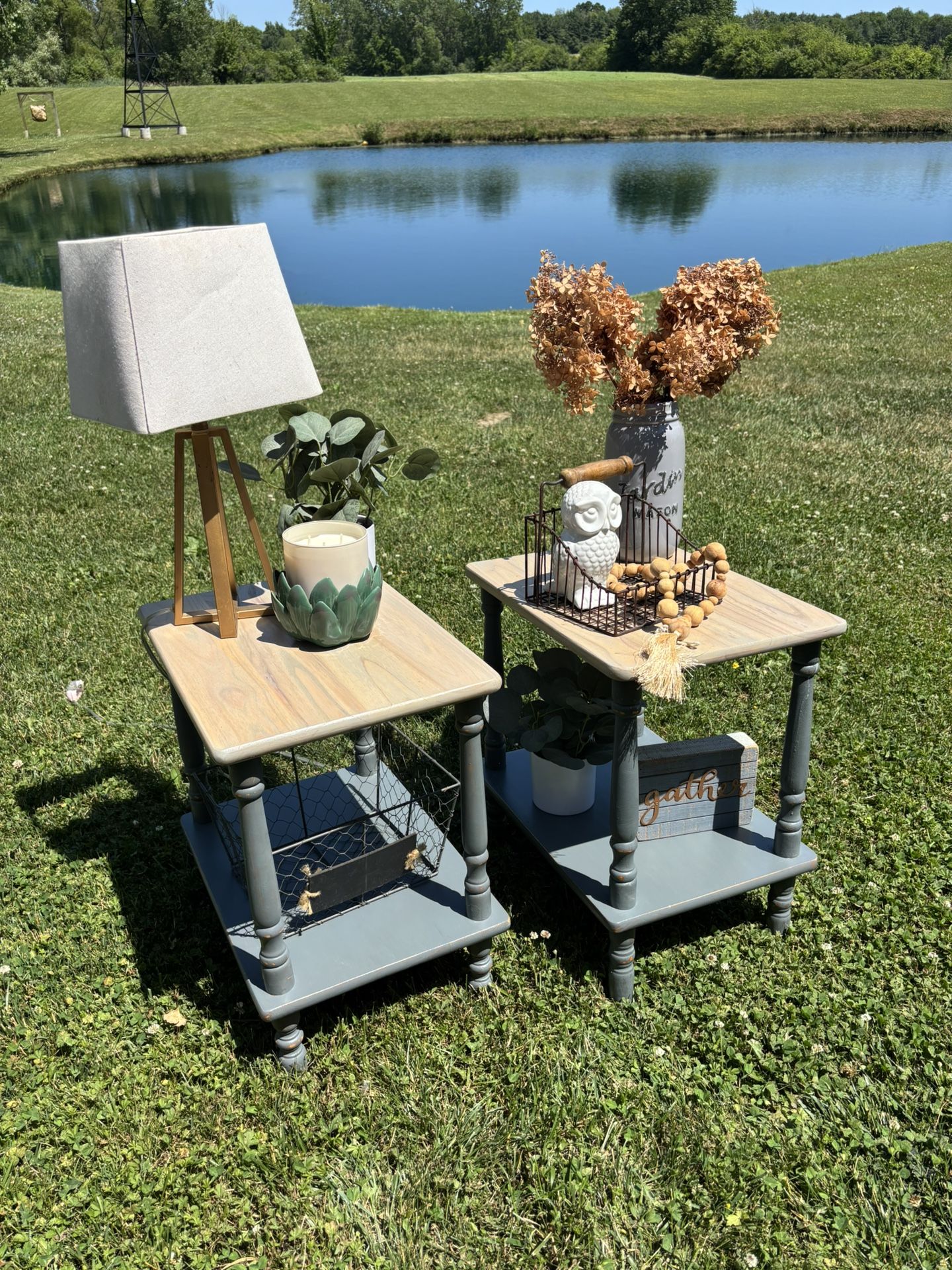Set Farmhouse Nightstands Or Side Tables Refinished