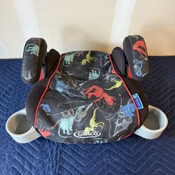 Graco Booster Seat Backless Car Seat Dinosaur Print Arm Rests Cup Holders
