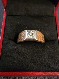 Vintage 14K  0.5 K DIAMOND MENS Ring