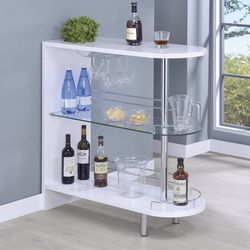Brand New Glossy White 3-Tier Bar Table