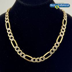 Diamond Cut Figaro Chain In 14k Gold