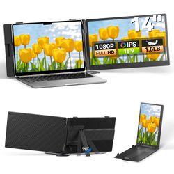 New Laptop Screen Extender 14", FHD 1080P Portable Monitor for Laptop, Light Monitor Extender Plug&Play, IPS Display Computer Monitor for Laptop 13-17