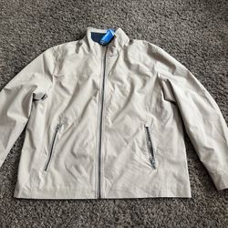 Nautical Men's Lightweight Windbreaker Stretch Athletic Outdoor Full Zip Bomber Golf Jacket size XL