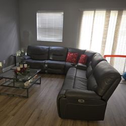 Family Circle  Leather Sofa.