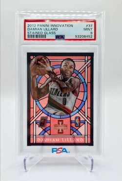 2012-13 Panini Innovation Stained Glass Damian Lillard Blazers #37 ROOKIE PSA 9