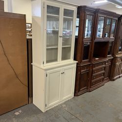 Off White Two Piece China Cabinet (in Store)