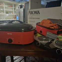Roaster Oven Pan/ Double Burners