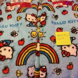 2 Hello Kitty Blankets And 2 Ceramics