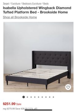 Upholestered Wingback Diamond Platform Bed *twin* 