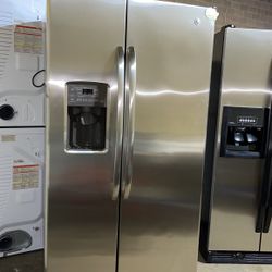 G.E Refrigerator Side By Side Stainless Steel ablo Español aga Su Pregunta 