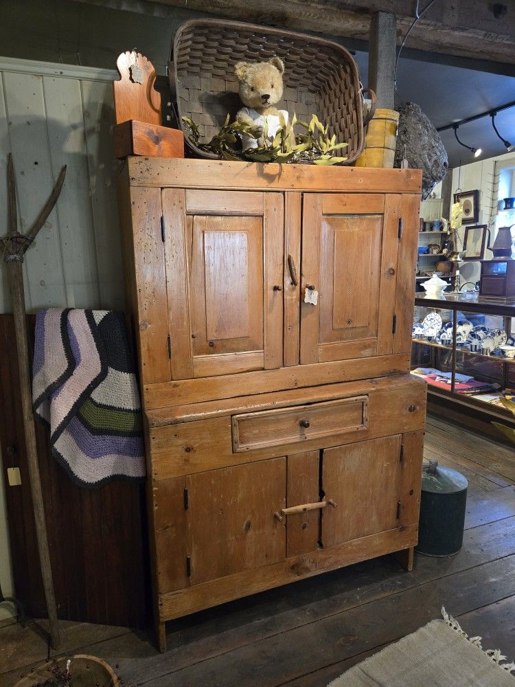 Antique Primitive Pine Farmhouse Cupboard