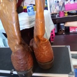 Two Pair Of Leather Boots Size 10 And 1/2 Men's
