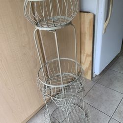 Three Tier Metal Basket Stand