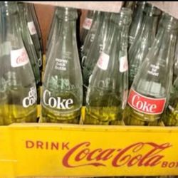 Vintage glass Coke bottles