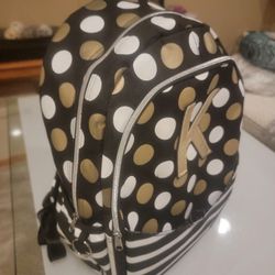 $15 ($24 Retail)- Justice Polkadot backpack letter "K"