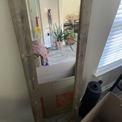 Full Length Mirror With Wooden Frame