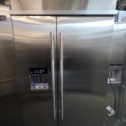 48" JENN AIR BUILT IN STAINLESS STEEL REFRIGERATOR 