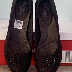 Black Wedge Heel Suede Shoe Women’s 7.5