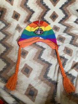Disney Parks Epcot Figment Colorful Knit Winter Hat Adult Size Rainbow NEW!!!