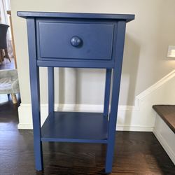 Blue Wood Side Table