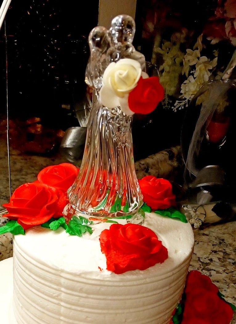 👰🏻♂️Christal Bride And Groom Wedding Cake Topper