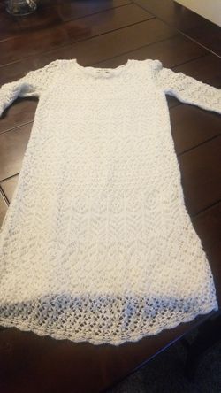 Girls White Dress Size Large (10-12)
