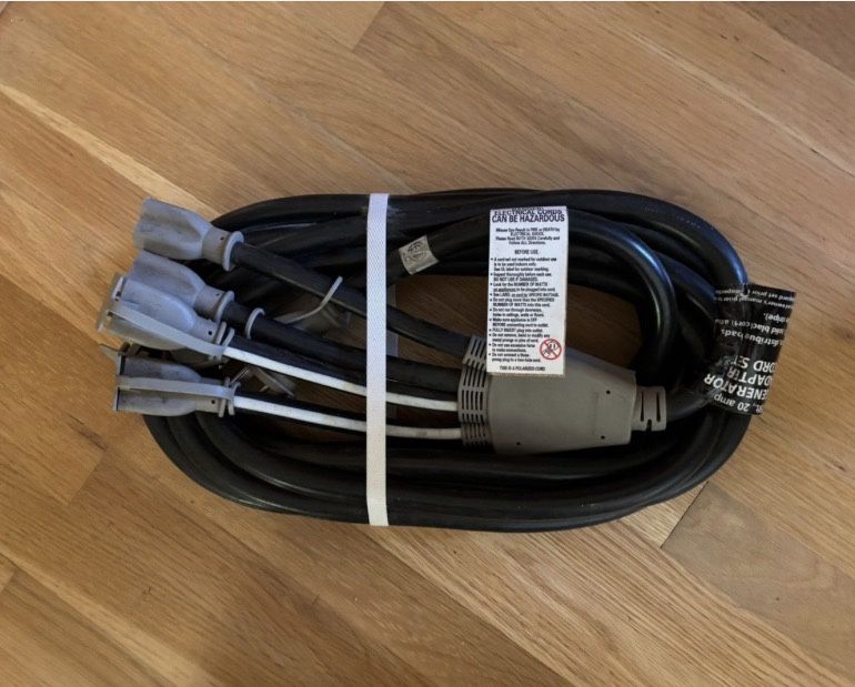 Briggs & Stratton 20 Amp Generator Adapter Cord Set - 25' Long 4 Outlets