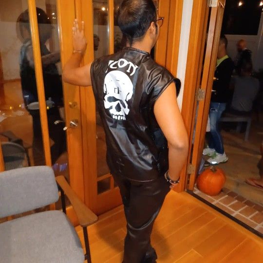Icon Skull Men's Motorcycle Real Leather Vest