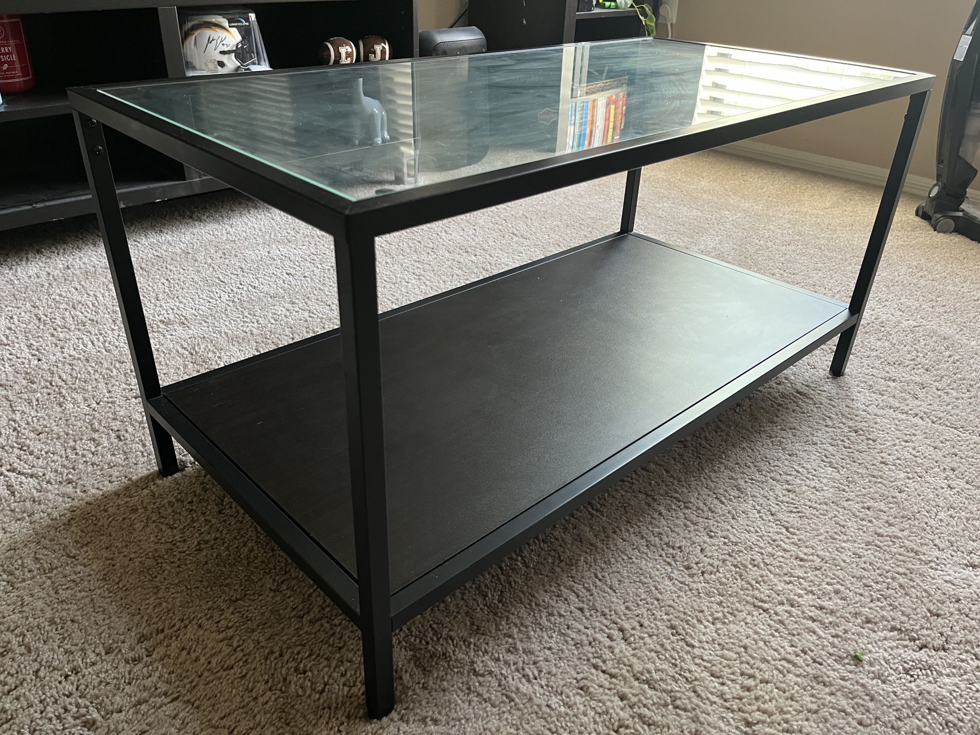Modern Glass and Metal Coffee Table