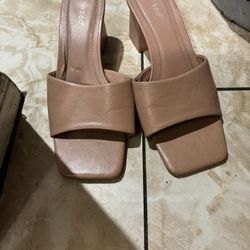 Beige Sandals Small Heel 