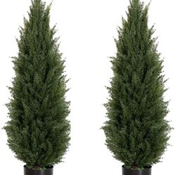 Cedar Topiary Tree Potted Plants UV Resistant Leaves Outdoor Artificial Shrub Home and Office Interior Decoration Outdoor Pruned Trees Artificial Outd