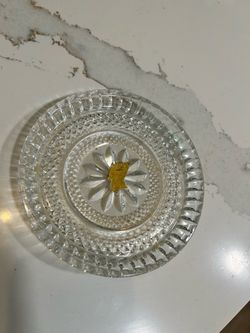CRYSTAL ASHTRAY, COIN TRAY, KEY BOWL ETC