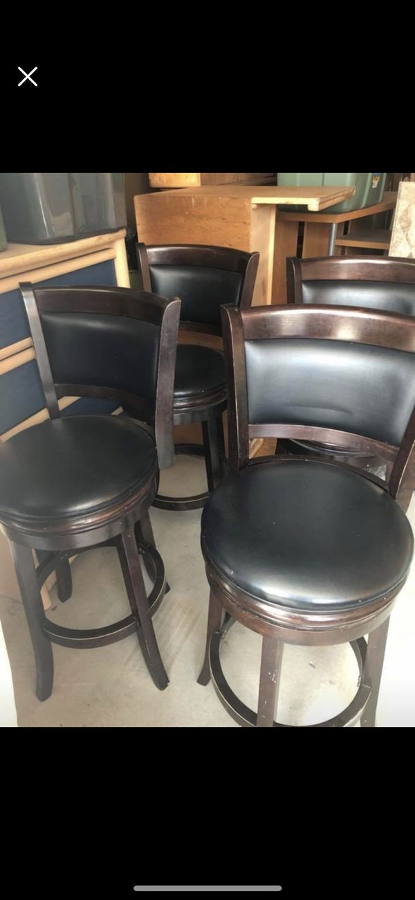 4 Black Leather Bar Stools All For 375 Obo Furniture In Fresno 4 Black Leather Bar Stools All For 375 Obo Furniture In Fresno Ca Offerup