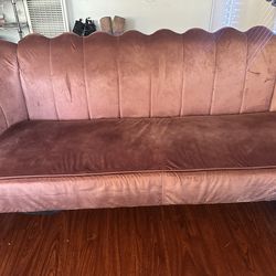 Pink velvet couch for sale!