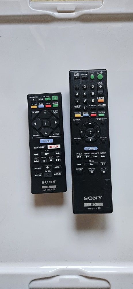 Sony Bluray/Dvd Player Remotes ,1 With Netflix Button