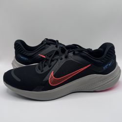 Nike Quest 5 DD0204-005 Black Bright Crimson Men's Size 10 Running Shoes New