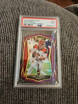 2020 panini select joe burrow die-cut purple prizm #146 psa 9