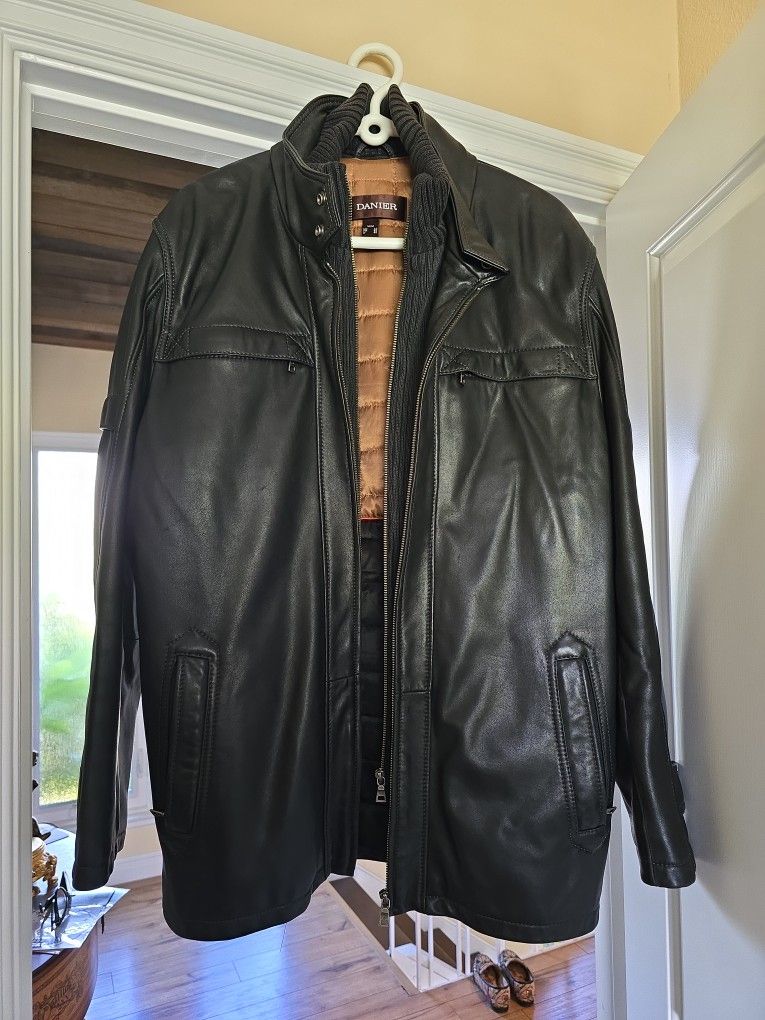 Genuine Black Leather Jacket For Men Size M Or 40