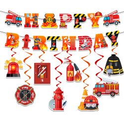 Fire Truck Birthday Decorations Set（XF-459）