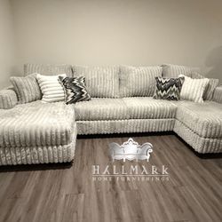 New 3-Piece Fluffy Sectional Couches