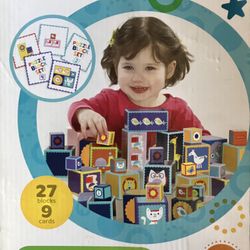 FISHER PRICE WOOD BLOCK SET (NEW)