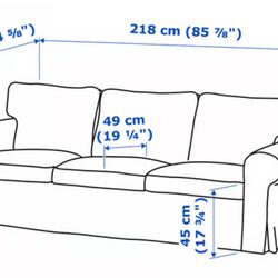 IKEA slipcover couch with pillows