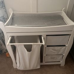 Baby Changing Table With Storage Including Changing Pad