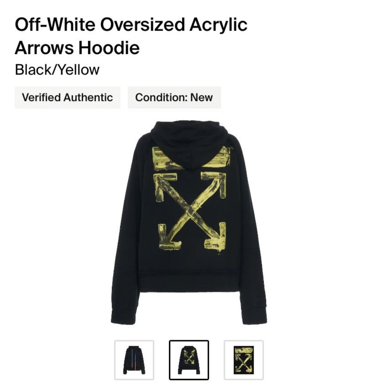 Off White Oversized Acrylic Arrows Hoodie