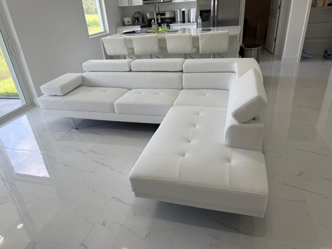 WHITE SECTIONAL SOFA